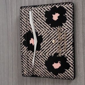 Kate Spade Small Card Credit Holder Black Trim w/Flowers.